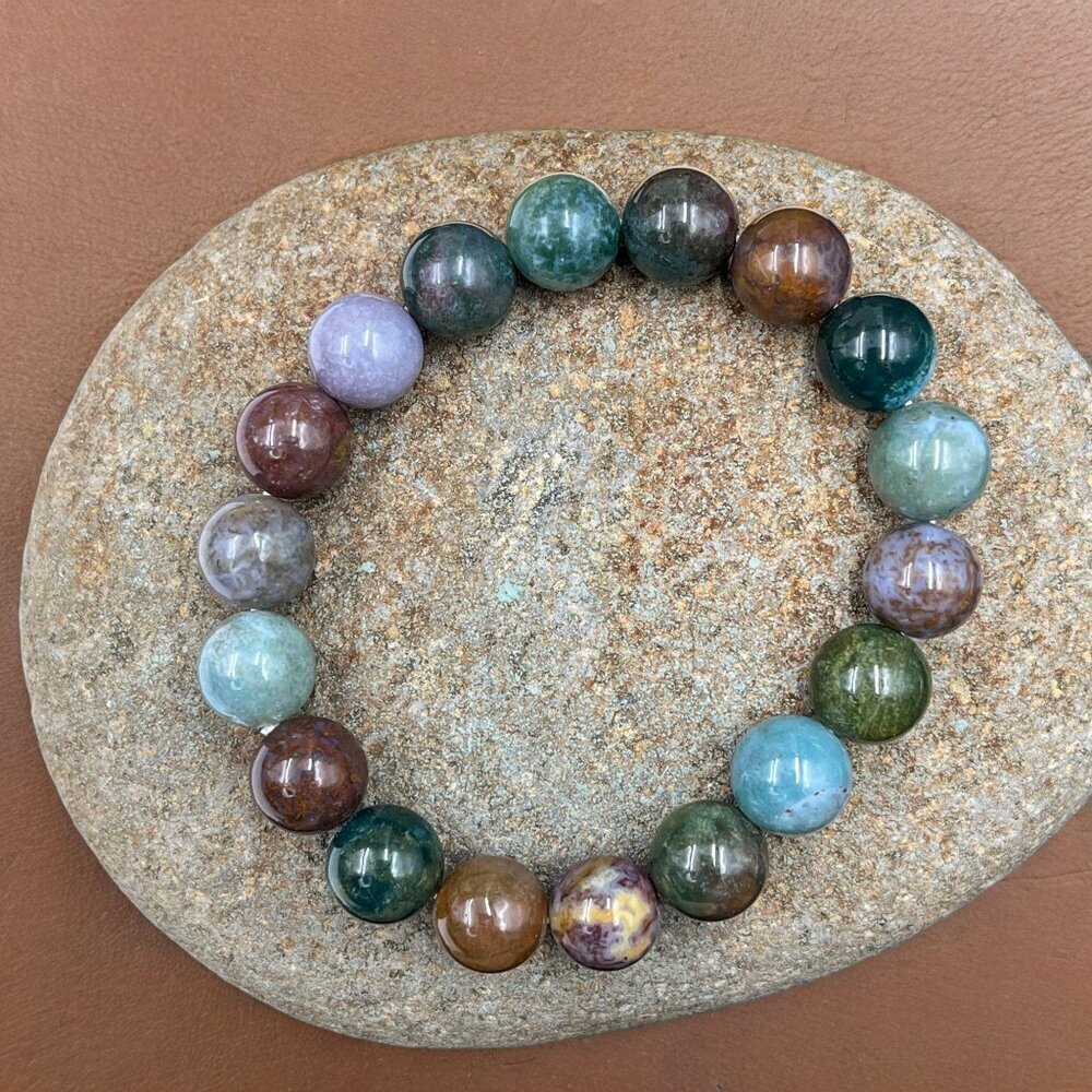 Mixed Agate Gemstone Bracelet Handmade - Picture 5 of 5